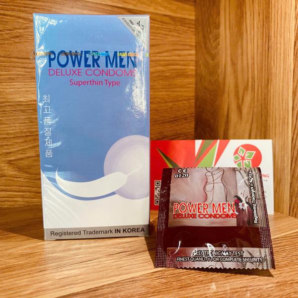 Bao Cao Su Siêu Mỏng POWER MEN DULUXE CONDOMS Hộp 12 Cái - BCS Cao Cấp