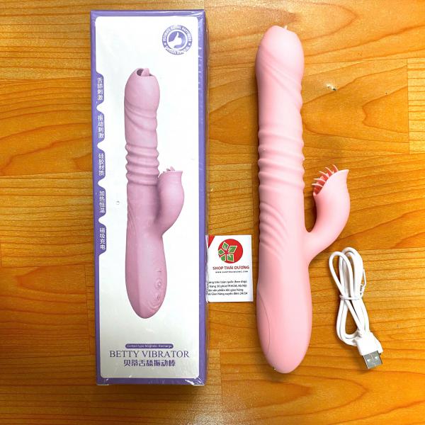 Dương Vật Giả Rung Ngoái BETTY Vibrator - Kết Hợp Lưỡi Liếm 2 Đầu Và Toả Nhiệt