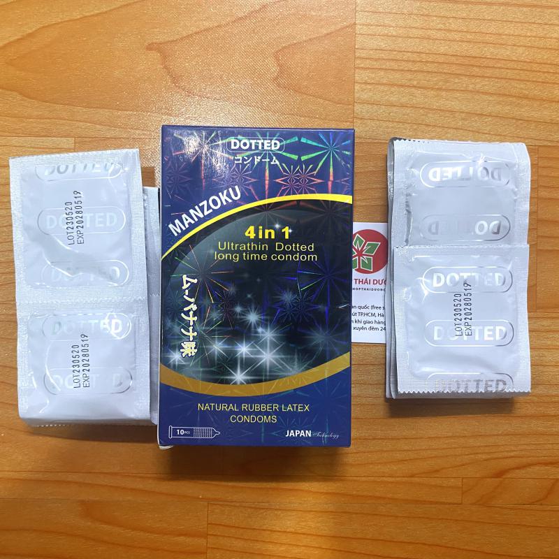  Bán Shop Bán Bao Cao Su Manzoku 4 in 1 Xanh Ultrathin Dotted Long Time Condom Chính Hãng Nhật Bản giá tốt